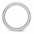 Ridged Edge Wedding Band in Stainless Steel, 8mm