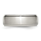 Ridged Edge Wedding Band in Stainless Steel, 8mm