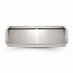 Ridged Edge Wedding Band in Stainless Steel, 8mm