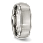 Ridged Edge Wedding Band in Stainless Steel, 8mm