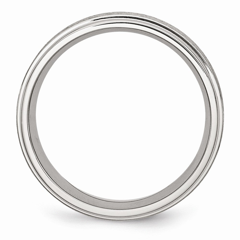 Grooved Edge Comfort-Fit Wedding Band in Stainless Steel, 8mm Secondary image