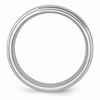 Grooved Edge Comfort-Fit Wedding Band in Stainless Steel, 8mm