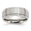 Grooved Edge Comfort-Fit Wedding Band in Stainless Steel, 8mm