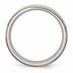 Grooved Edge Comfort-Fit Wedding Band in Stainless Steel, 6mm