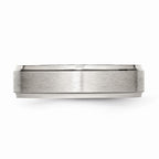 Grooved Edge Comfort-Fit Wedding Band in Stainless Steel, 6mm