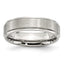 Grooved Edge Comfort-Fit Wedding Band in Stainless Steel, 6mm