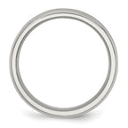 Concave Beveled-Edge Band in Stainless Steel, 6mm