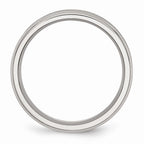 Concave Beveled-Edge Wedding Band in Stainless Steel, 6mm