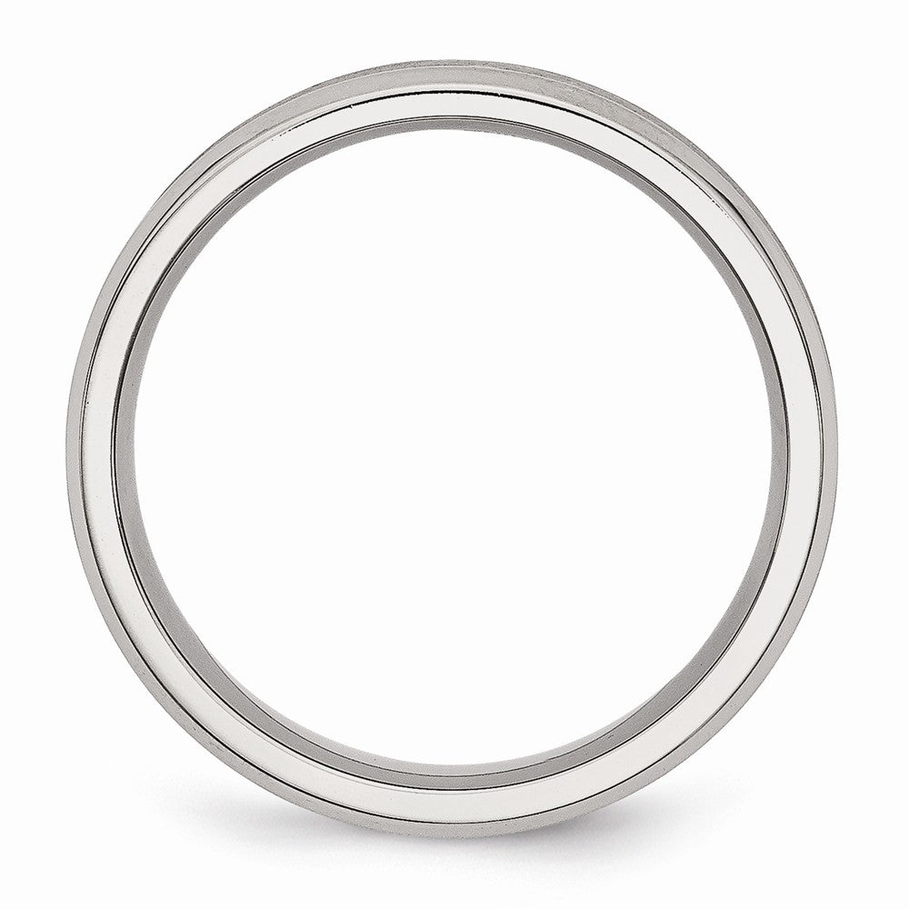 Concave Beveled-Edge Wedding Band in Stainless Steel, 6mm