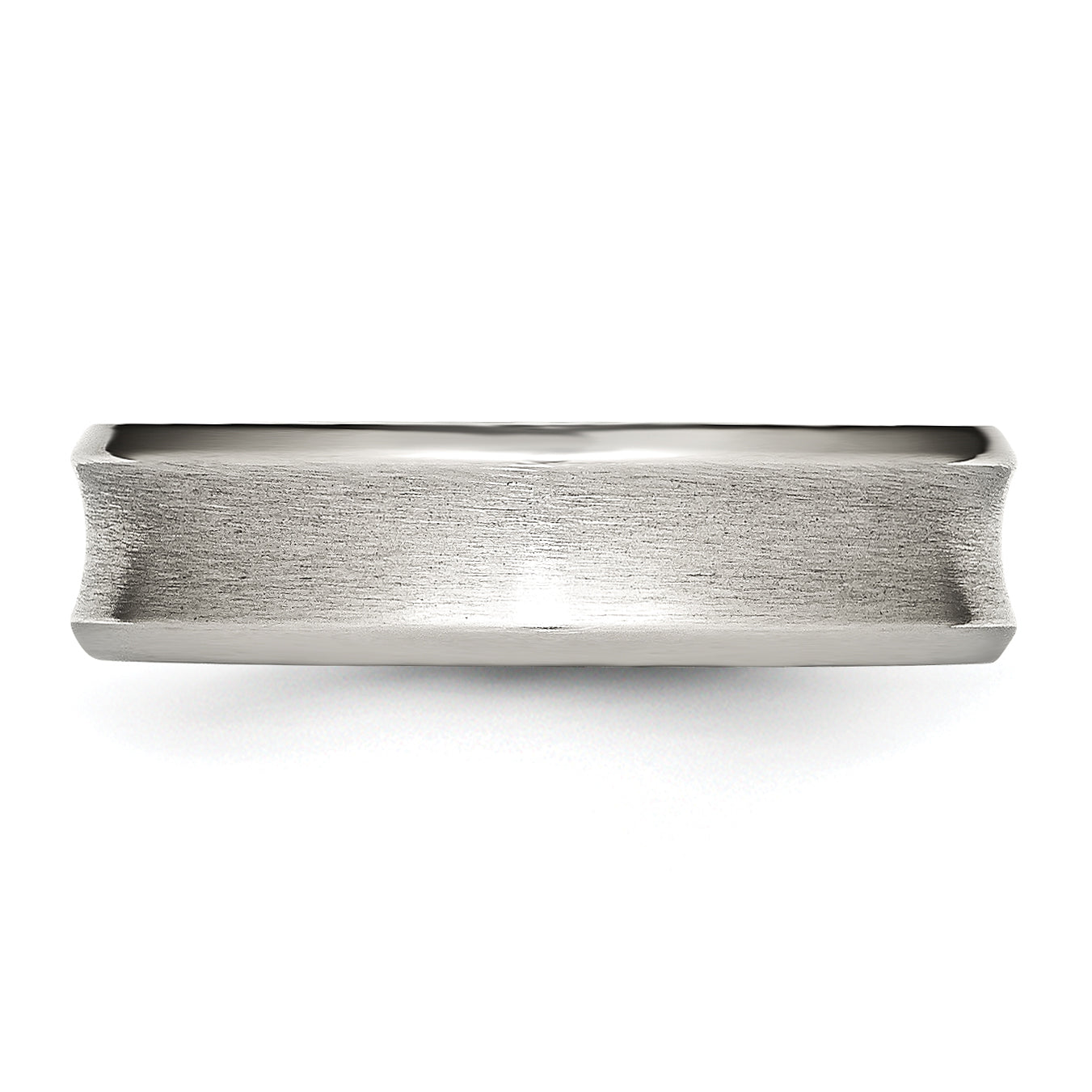 Stainless Steel Concave Beveled Edge 6mm Brushed/Polished Band