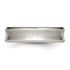 Concave Beveled-Edge Band in Stainless Steel, 6mm