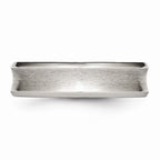 Concave Beveled-Edge Wedding Band in Stainless Steel, 6mm