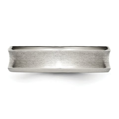 Stainless Steel Concave Beveled Edge 6mm Brushed/Polished Band