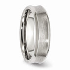 Concave Beveled-Edge Wedding Band in Stainless Steel, 6mm