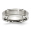 Concave Beveled-Edge Wedding Band in Stainless Steel, 6mm