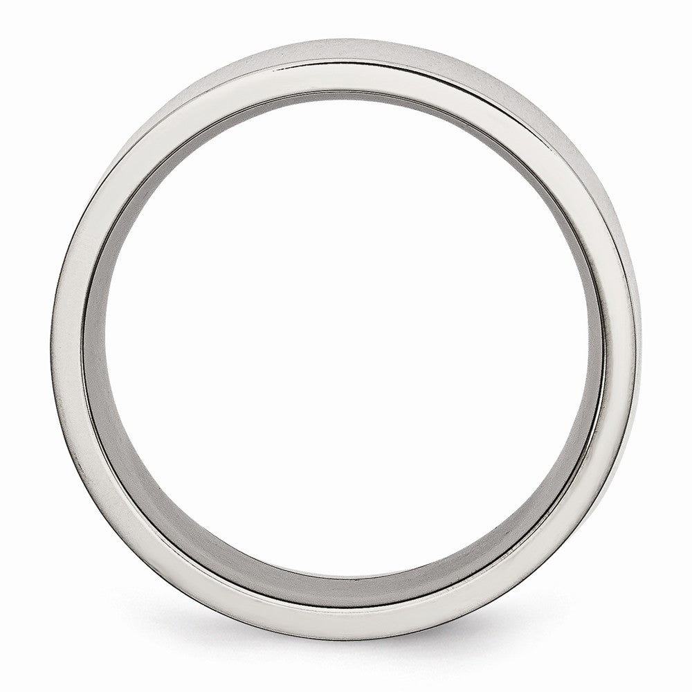 Sophia Jewelers: Polished Stainless Steel 8mm Engravable Comfort Fit Wedding Band - 6 - 6
