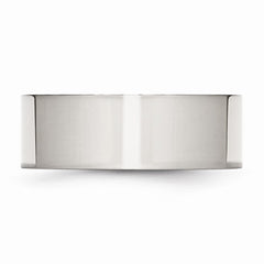 Sophia Jewelers: Polished Stainless Steel 8mm Engravable Comfort Fit Wedding Band - 6 - 6