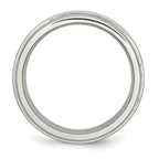 Ridged Edge Wedding Band in Stainless Steel, 8mm