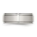 Ridged Edge Wedding Band in Stainless Steel, 8mm