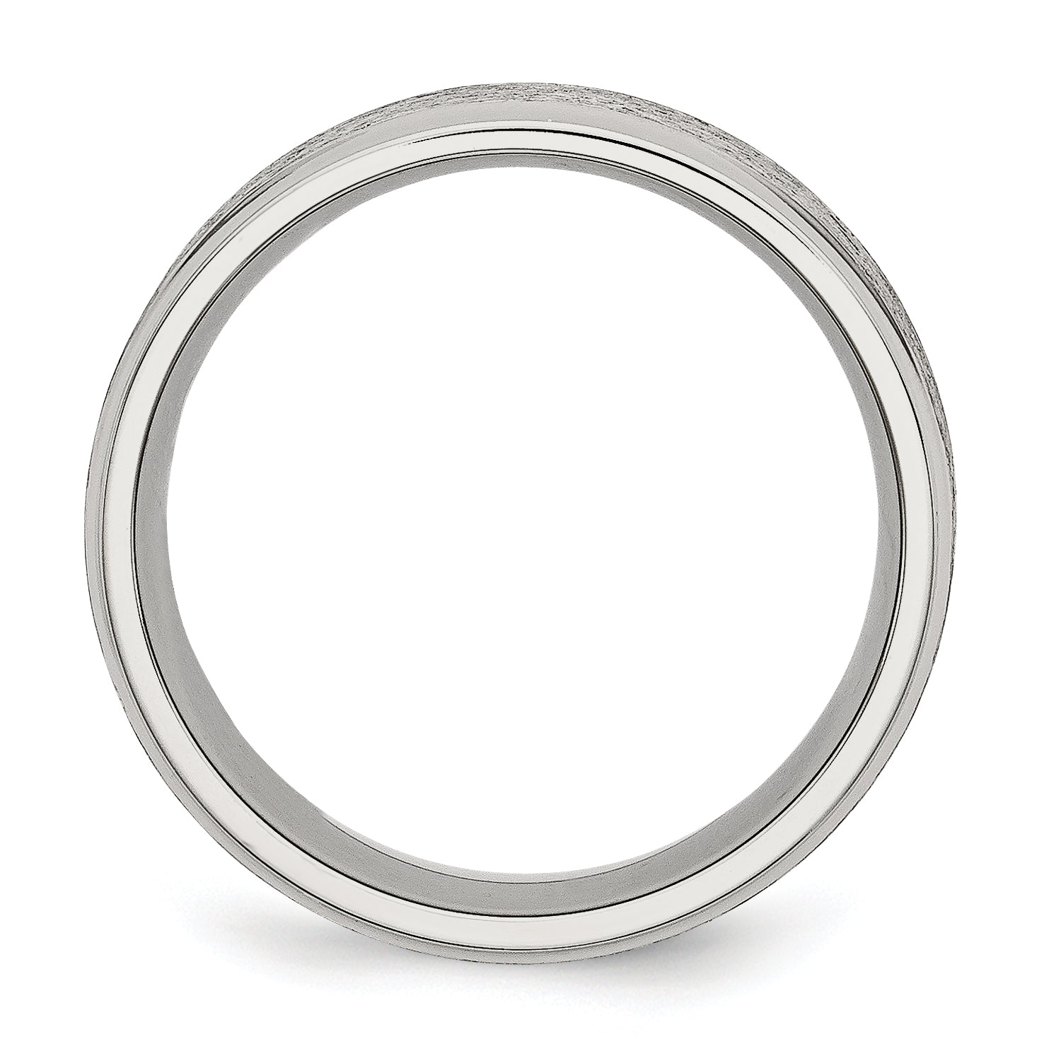 Ridged Edge Wedding Band in Stainless Steel, 8mm Secondary image