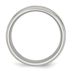 Ridged Edge Wedding Band in Stainless Steel, 8mm