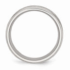 Ridged Edge Wedding Band in Stainless Steel, 8mm
