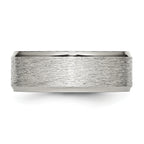 Ridged Edge Wedding Band in Stainless Steel, 8mm