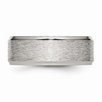 Ridged Edge Wedding Band in Stainless Steel, 8mm