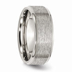 Ridged Edge Wedding Band in Stainless Steel, 8mm