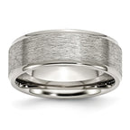 Ridged Edge Wedding Band in Stainless Steel, 8mm