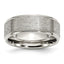Ridged Edge Wedding Band in Stainless Steel, 8mm