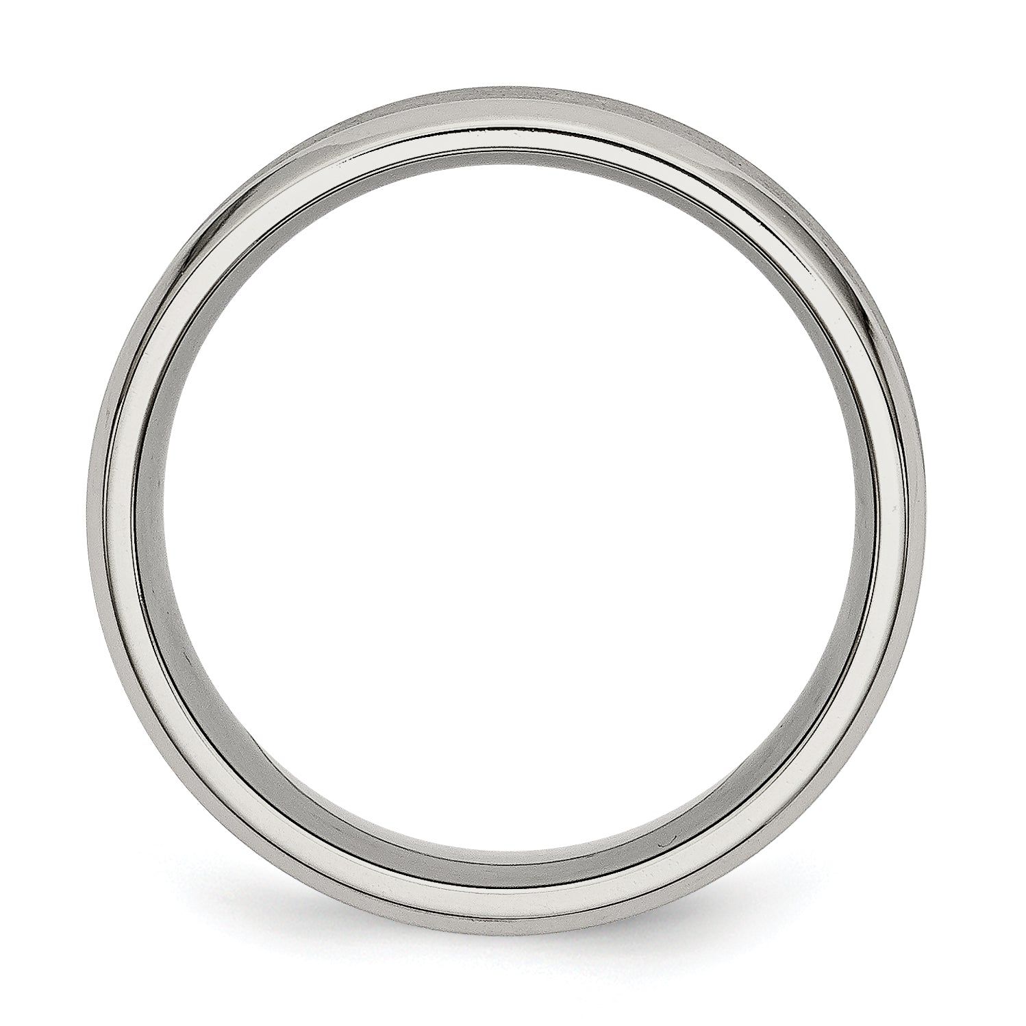 Stainless Steel Brushed Concave 8mm Beveled Edge Band