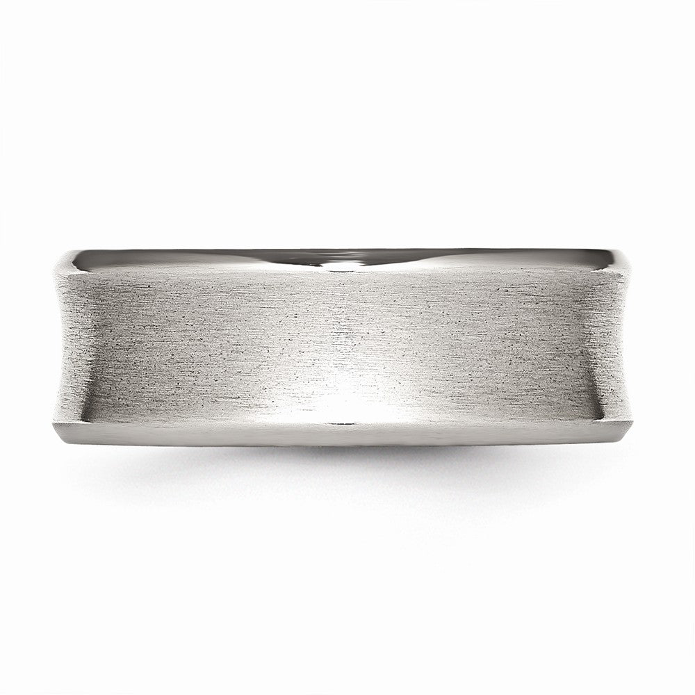 Sophia Jewelers Stainless Steel Brushed Beveled 8mm Engravable Wedding Band