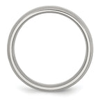Grooved Wedding Band in Stainless Steel, 6mm