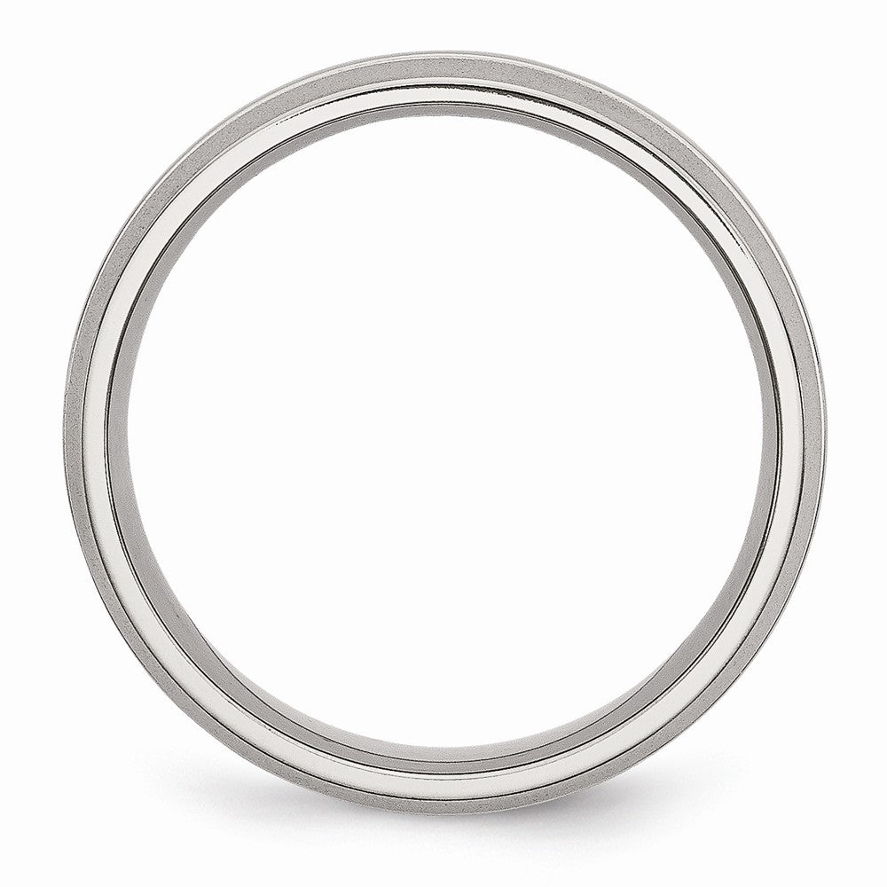 Grooved Wedding Band in Stainless Steel, 6mm Secondary image