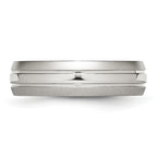 Grooved Wedding Band in Stainless Steel, 6mm