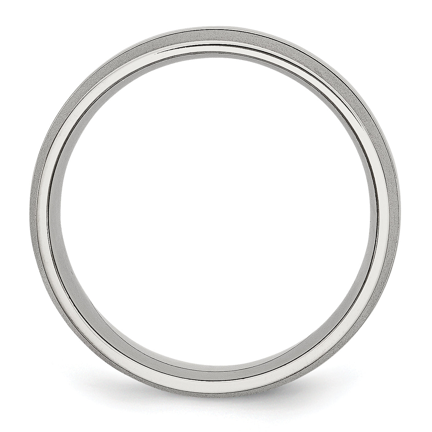 Grooved Wedding Band in Stainless Steel, 8mm Secondary image