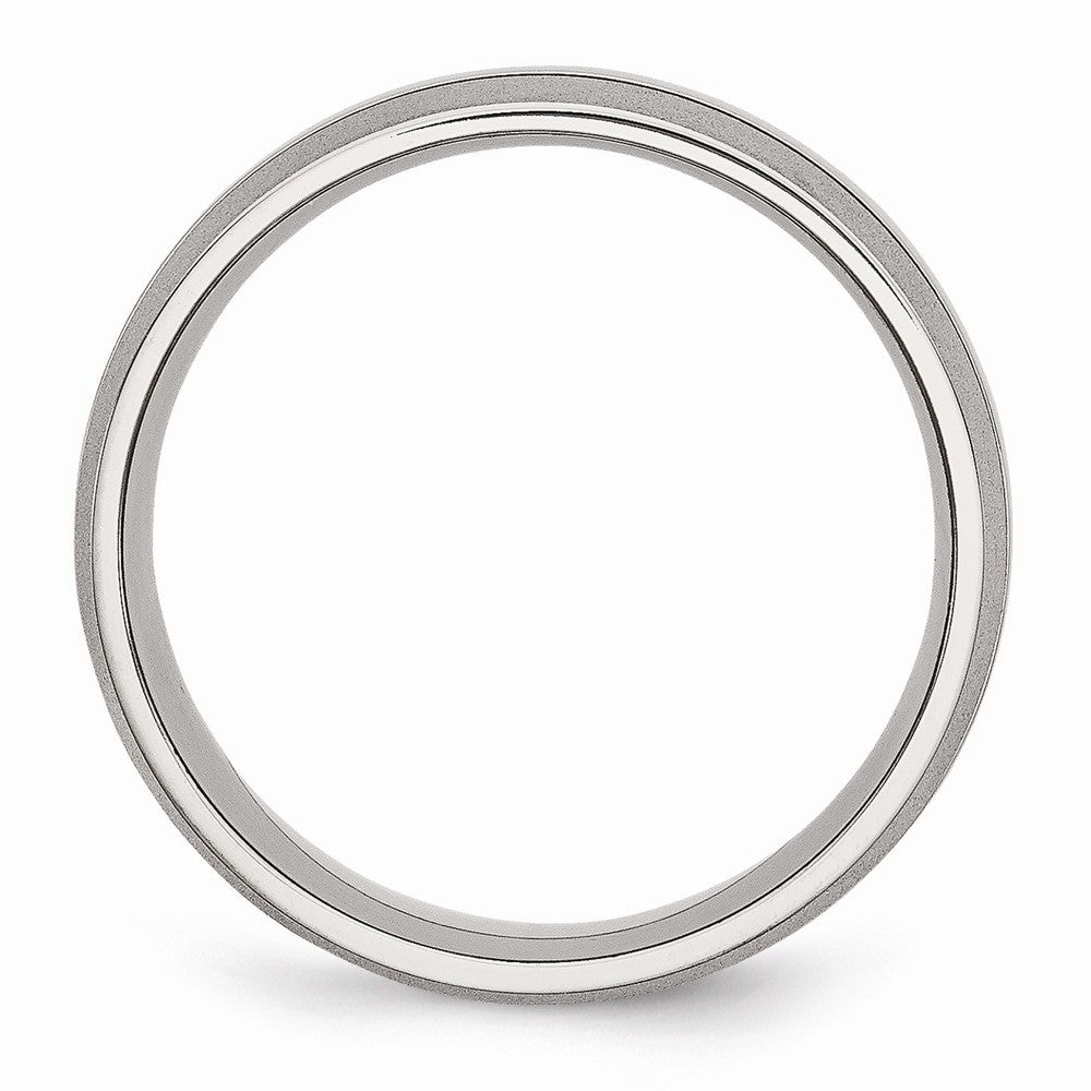 Grooved Wedding Band in Stainless Steel, 8mm