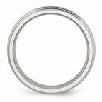 Grooved & Beaded Wedding Band in Stainless Steel, 6mm