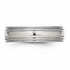 Grooved & Beaded Wedding Band in Stainless Steel, 6mm