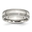 Grooved & Beaded Wedding Band in Stainless Steel, 6mm