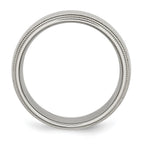 Grooved & Beaded Wedding Band in Stainless Steel, 8mm