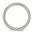 Sophia Jewelers Stainless Steel Grooved Beaded Polished Wedding Band Engravable