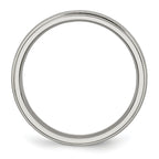 Grooved & Beaded Comfort-Fit Wedding Band in Stainless Steel, 4mm
