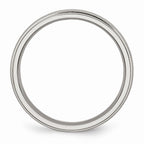 Grooved & Beaded Comfort-Fit Wedding Band in Stainless Steel, 4mm