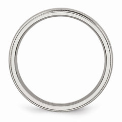 Sophia Jewelers Stainless Steel Wedding Band with Grooved Beaded Edge - 6 - 6