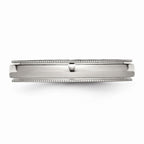 Grooved & Beaded Comfort-Fit Wedding Band in Stainless Steel, 4mm