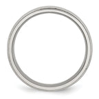 Grooved & Beaded Comfort-Fit Wedding Band in Stainless Steel, 6mm