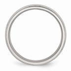 Grooved & Beaded Comfort-Fit Wedding Band in Stainless Steel, 6mm