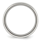 Grooved Wedding Band in Stainless Steel, 6mm